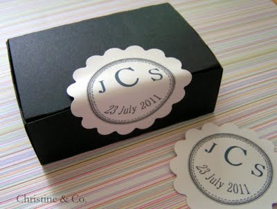Christine and Co Monogrammed Wedding Favor Stickers