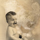 Original baby picture brought to me in 1998.  There was water damage, but luckily it mostly on the background of the photo.