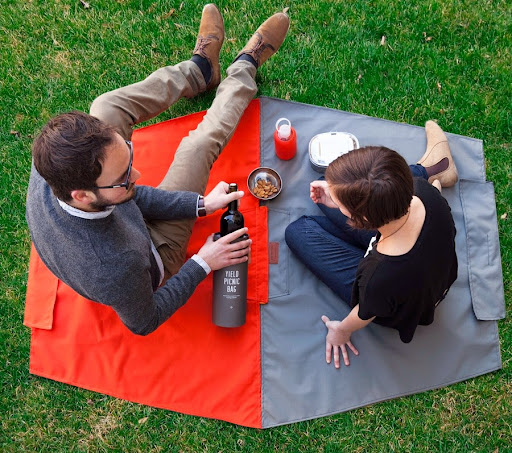 Instead of an attachable picnic blanket, this picnic bag unfolds and becomes the blanket itself! Easy, utilitarian, and it saves space. $65.00, yielddesign.co. Instead of an attachable picnic blanket, this picnic bag unfolds and becomes the blanket itself! Easy, utilitarian, and it saves space. $65.00, yielddesign.co.