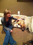 Purina executive Brenda Bax gets emotional upon meeting the dog she'd help search for the previous night.