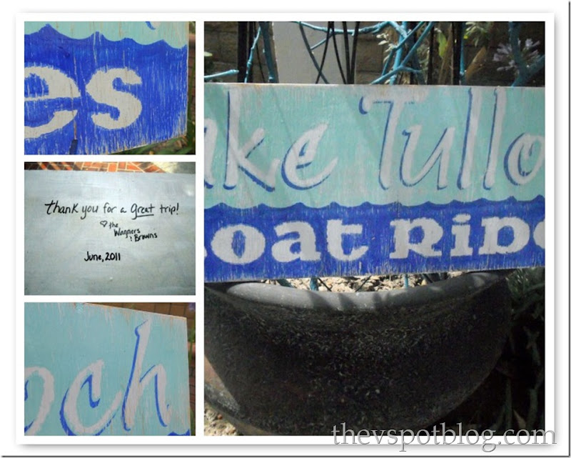 Lake tulloch, sign mosaic, distressed