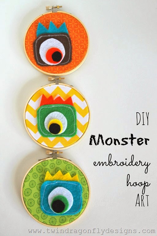 Monster Embroidery Hoop Art Monster Embroidery Hoop Art