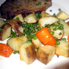 Roasted Potatoes and Baby Carrots With Garlic