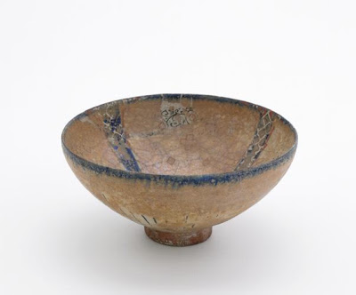 Bowl | Origin:  Iran | Period: 13th-14th century  Il-Khanid period | Details:  Not Available | Type: Stone-paste painted under and over glaze | Size: H: 8.2  W: 17.1  cm | Museum Code: F1909.371 | Photograph and description taken from Freer and the Sackler (Smithsonian) Museums.