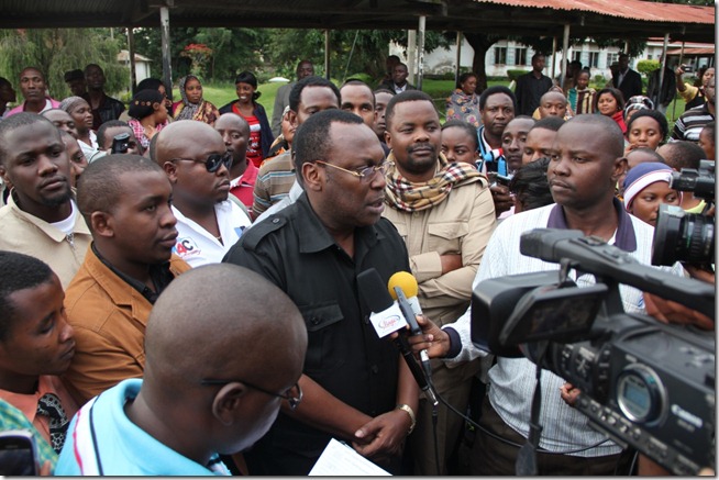 Mbowe addresses the media at Mt Meru