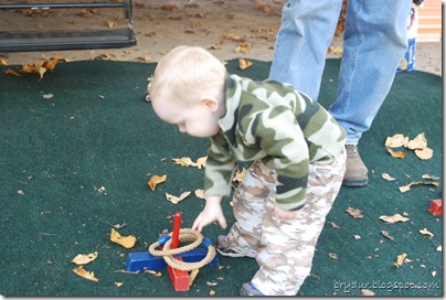 Mike playing ring toss