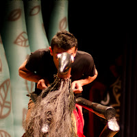 Boekids in de Bibliotheek Rotterdam 21 mei 2011. Bijzondere poppentheatervoorstelling uit BraziliË: Theatro Munganga met Bichos do Brasil.