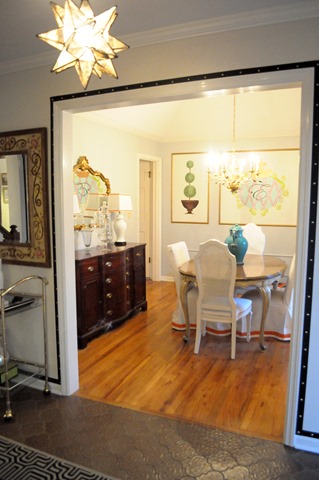 grosgrain ribbon and upholstery tacks around doorways grosgrain ribbon and upholstery tacks around doorways