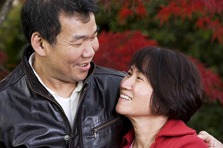 middle aged oriental couple