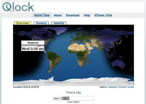World clock and local time finder by qlock.com
