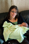 Another photo of Jessie and Audrey. I'm amazed at how tiny Audrey looks in this photo. Only a few weeks later and she's bigger, more responsive and more active. Still...