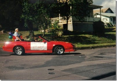 01 1988-1990 Chevrolet Camaro IROC-Z Convertible with Grand Marshall Alice Morgan in the Rainier Days in the Park Parade on July 12, 1997