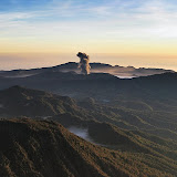 Bromo eruption seen from Semeru (Andy Dean, July 2011