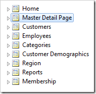 Master Detail Page placed after Home page in the Project Explorer. Master Detail Page placed after Home page in the Project Explorer.