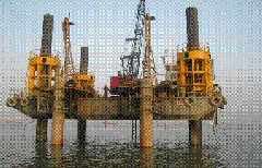 Jack Up Platform with Bailer & Chisel Marine piling