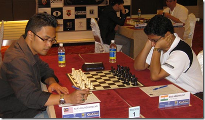 IM Mas Hafizulhelmi vs IM Das of India, round 1 Masters