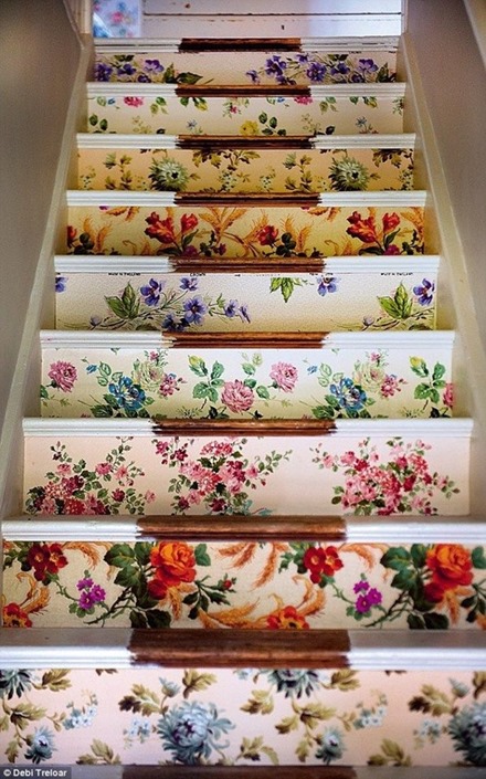 Tapetserad trappa, Pinterest
