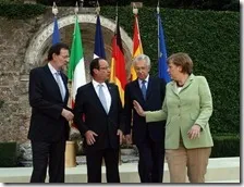 Rajoy, Hollande, Monti e Merkel