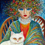 Kot na Wiosnę - Mantykora. Akryl na płótnie; wymiary: 50x70cm