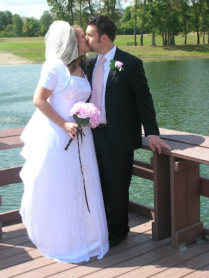 Bride and Groom Smooching