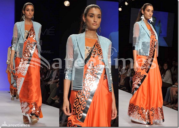 Yogesh_Chaudhary_Peach_Saree