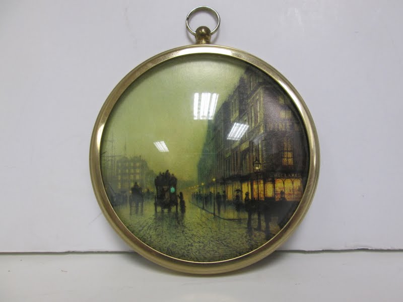 Vintage Wall Plaque Print of Atkinson Grimshaw's Liverpool Quay By Moonlight