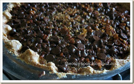 Chocolate Pecan Pie wih text