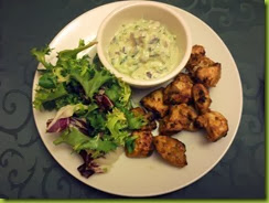 chicken tikka with mint raita dip