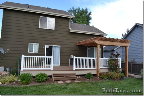 Composite deck and cedar pergola - AFTER Composite deck and cedar pergola - AFTER