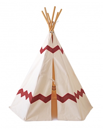 Pitch Land of Nod's inviting five-foot-tall canvas tepee in your living room for an outdoor adventure.