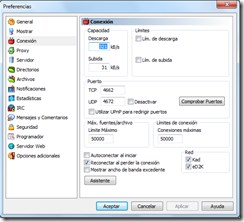 configurar conexion emule