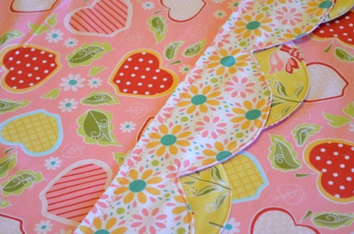 Sewn D scallop strips