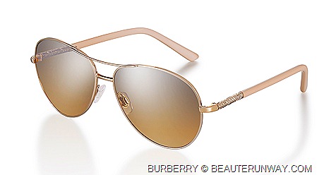 Burberry Nude Rosie Huntington Whitley Burberry Eyewear Collection Classic aviator sunglasses  elegant rose gold coloured frames