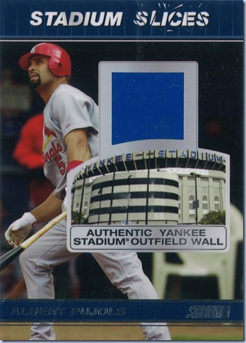 2008 Stadium Club Pujols Yankee Wall 2008 Stadium Club Pujols Yankee Wall