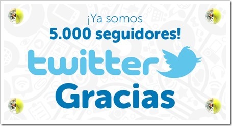 Planeta Pádel alcanza los 5.000 seguidores en Twitter: 5.000 GRACIAS!! a todos.