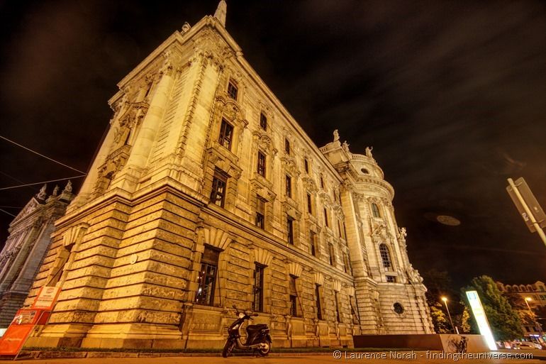 Munich palace of Justice night edited