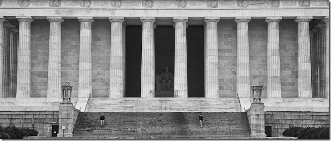 Up and Down at the Lincoln Memorial
