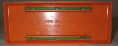 St. Labre Indian School "Northern Cheyenne Letter (or napkin) Holder", base and imprint St. Labre Indian School "Northern Cheyenne Letter (or napkin) Holder", base and imprint