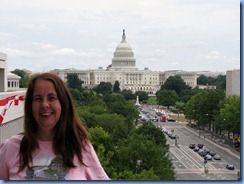 1560 Washington, D.C. - Newseum - Pennsylvania Avenue Terrace - Karen with U.S. Capitol Building in background