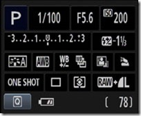 Canon EOS 600D shooting information and menus