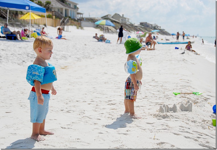 Troy and Colt at the beach