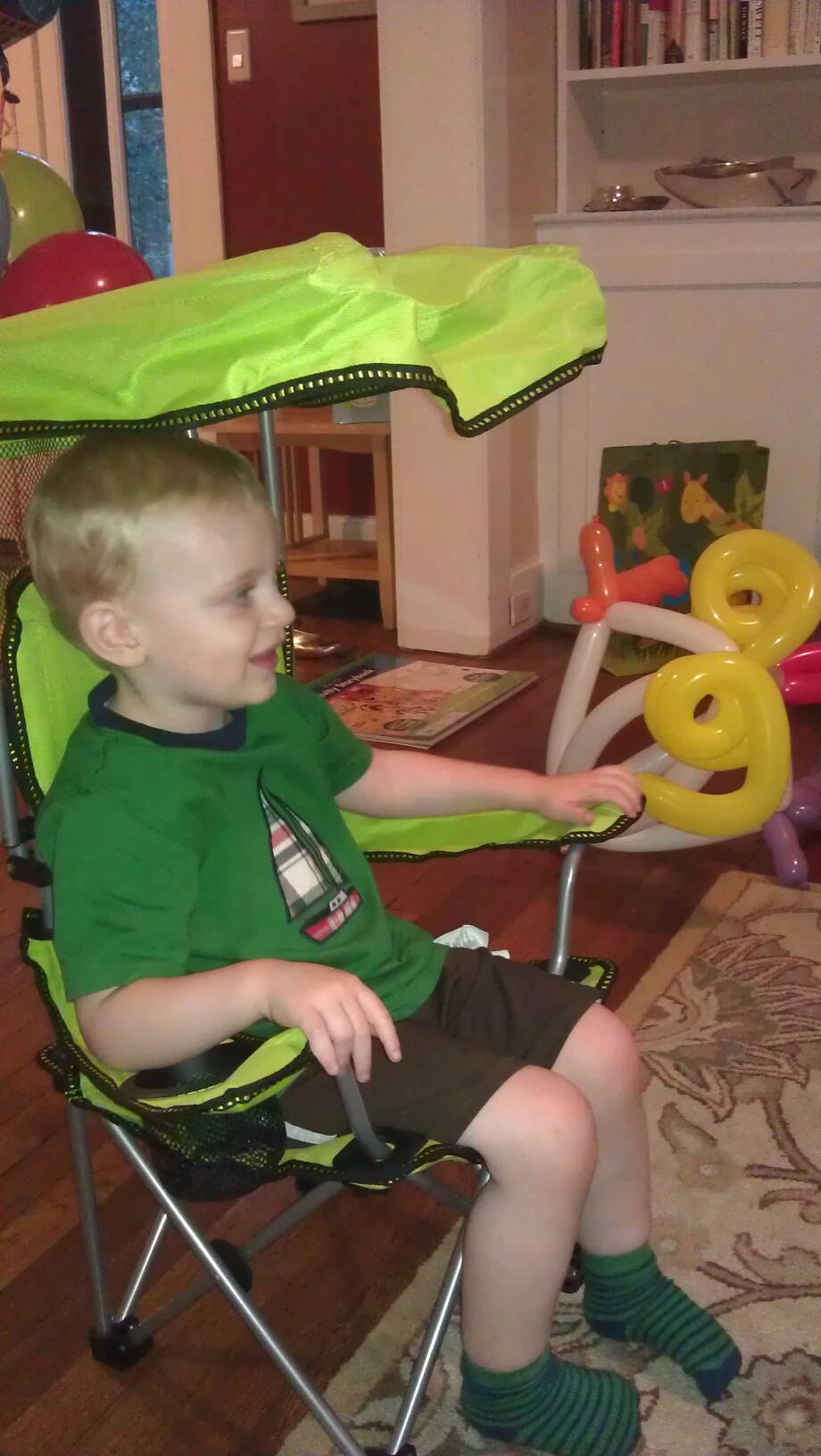 Andy in his shady chair from uncle Kevin
