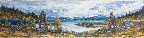 Fjällsjö art. nr 10015. Mått ink. ram 110x37 olja på duk. Signerad Gus Magnusson -69