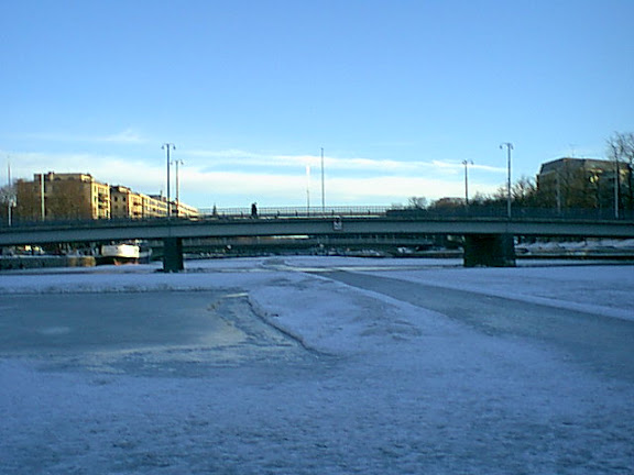 Winter view on river ice