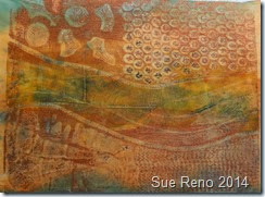 Collograph printing, image 6, by Sue Reno