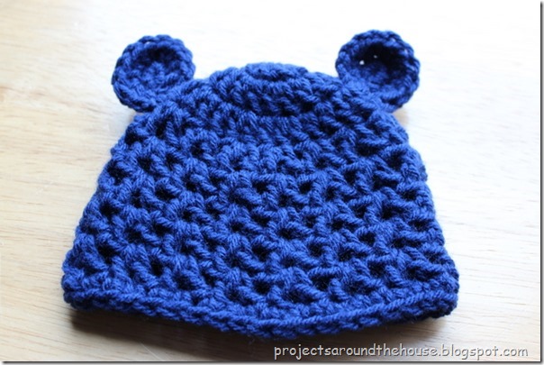 Projects Around the House: Crochet Newborn Bear V Stitch Hat Pattern