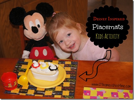 Getting Ready for Disney - Placemat Kids Activity Getting Ready for Disney - Placemat Kids Activity