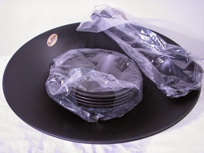 black Gitsware Roselleware seven piece salad service set new in plastic wrap