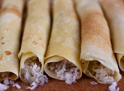 Madakku san (Coconut Filled Crepes): Cardamom Kitchen Madakku san (Coconut Filled Crepes)