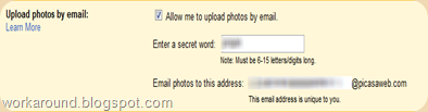Uploading photos to Picasa by Email